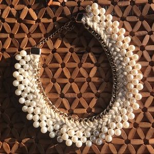 (3/$15) Knit and pearl braided necklace